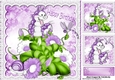 lovely enchanted garden with cute bugs & purple flowers 8x8