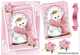 princess kitty with pink roses on lace A5 Stackers
