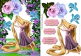 Wow! look at her beautiful long blond hair with blue birds