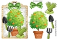 time to do a spot of gardening, on a lace A5 tag with bow
