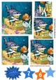 Just keep smiling! big shark in the ocean with shipwreck pyramids
