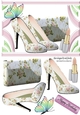 pretty floral shoes and handbag with butterfly A5
