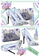 pretty blue floral shoes and handbag with butterfly A5