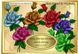 6 pretty glitter roses with rosebuds in colours png