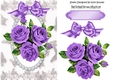 pretty posy of purple roses with pearls