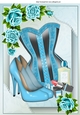 Pretty turq corset with turq roses & accessories A4
