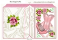 pink roses with pretty pink corset & accessories in retro frame A5 folded book