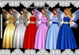 6 Lovely Faeries in pretty coloured gowns png (SET 1)