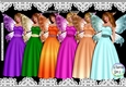 6 Lovely Faeries in lovely coloured gowns png (SET 2 )