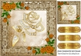 Pretty Decorative Gold Rose with diamonds, and gold roses 8x8
