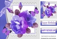 pretty shades of lilac/purple painted roses with butterflies 8x8