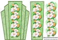 Art deco green lace frame with a pretty border of spring flowers