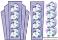 Art deco purple lace frame with a pretty border of spring flowers