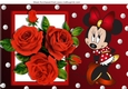 I Just love red roses, with cute little minnie mouse A4