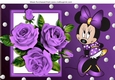 I Just love purple roses, with cute little minnie mouse A4