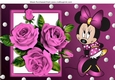 I Just love pink roses, with cute little minnie mouse A4
