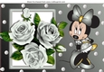 I Just love silver roses, with cute little minnie mouse A4