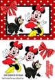 Little Minnie mouse with her pet kitty in dot frame