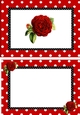 pretty red polkadot/stripe shoes with red roses A5 Insert