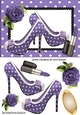 pretty purple polkadot/stripe shoes with purple roses A5