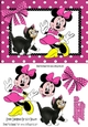 Little Minnie mouse with her pet kitty in pink dot frame