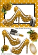 pretty gold polkadot/stripe shoes with gold roses A5