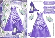 pretty lilac party dress & shoes in floral frame A5