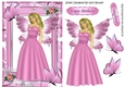 pretty faerie in pink with butterflies in flower frame
