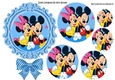 Cute minnie and mouse in ornate frame pyramids with dotty bow