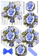 pretty blue floral arrangement, lace& butterflies bracket pyramids