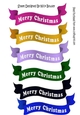6 lovely scroll christmas banners cerise (set 2)