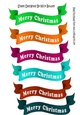 6 lovely scroll christmas banners lime green (set 3)