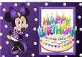 I Just love Birthday cakes, with cute little minnie mouse in purple A4