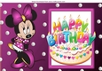 I Just love Birthday cakes, with cute little minnie mouse in pink A4