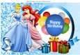 Happy Birthday princess! with balloons & presents A4