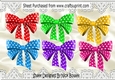6 Lovely Coloured Polkadot Bows red (set 1)