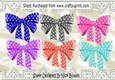6 Lovely Coloured Polkadot Bows blue (set 2)