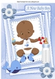 Cute ethnic baby boy with  bottle and cuddly toy A4