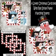 4 Lovely Christmas cards 8x8 in red stripe frames bumper kit