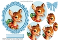 lovely reindeer with spotty bow oval pyramids in ornate frame