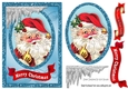 lovely santa card front in glitter oval topper
