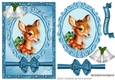 lovely reindeer card front in glitter oval topper