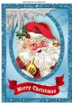 lovely santa in glitter oval frame A4