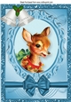 lovely reindeer in glitter oval frame A4