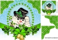 snowman with christmas bells and green bow bow 8x8