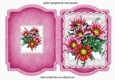 Bracket card with layered lace with pink flowers A5