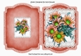 Bracket card with layered lace with peach flowers A5