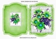 Bracket card with layered lace with green flowers A5