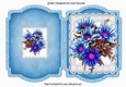 Bracket card with layered lace with blue flowers A5