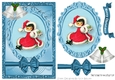 Little girl in her winter coat in glitter frame A5